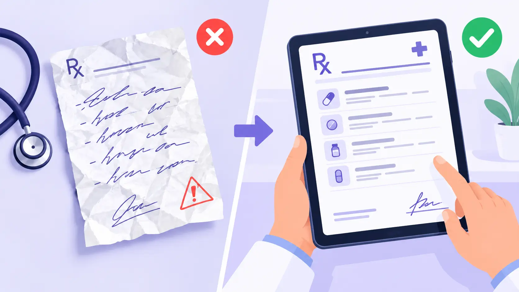 Doctor explaining a digital prescription to a patient
